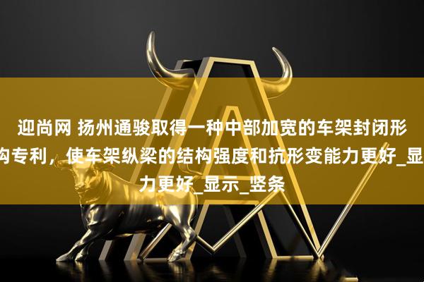 迎尚网 扬州通骏取得一种中部加宽的车架封闭形断面结构专利，使车架纵梁的结构强度和抗形变能力更好_显示_竖条